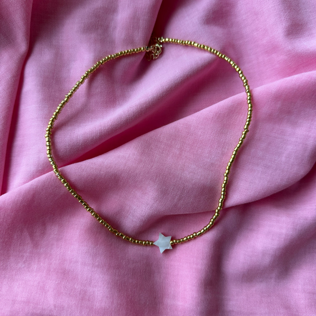 Star Gold Beaded Necklace