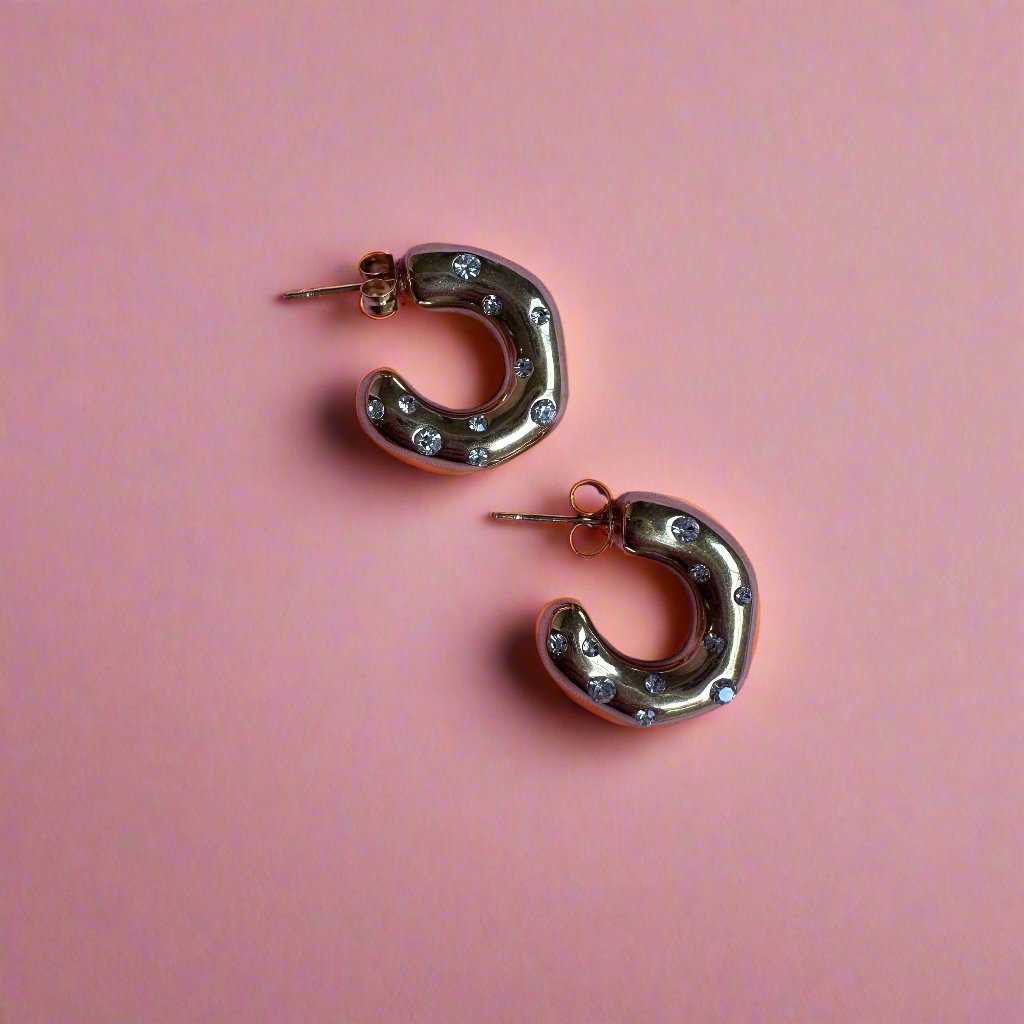 Dolly Hoops // Gold with little diamond