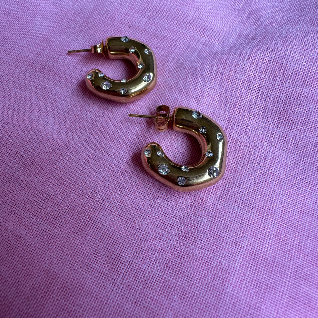 Dolly Hoops // Gold with little diamond