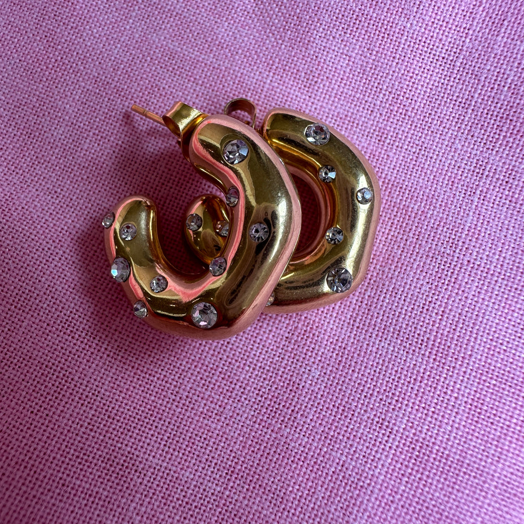 Dolly Hoops // Gold with little diamond