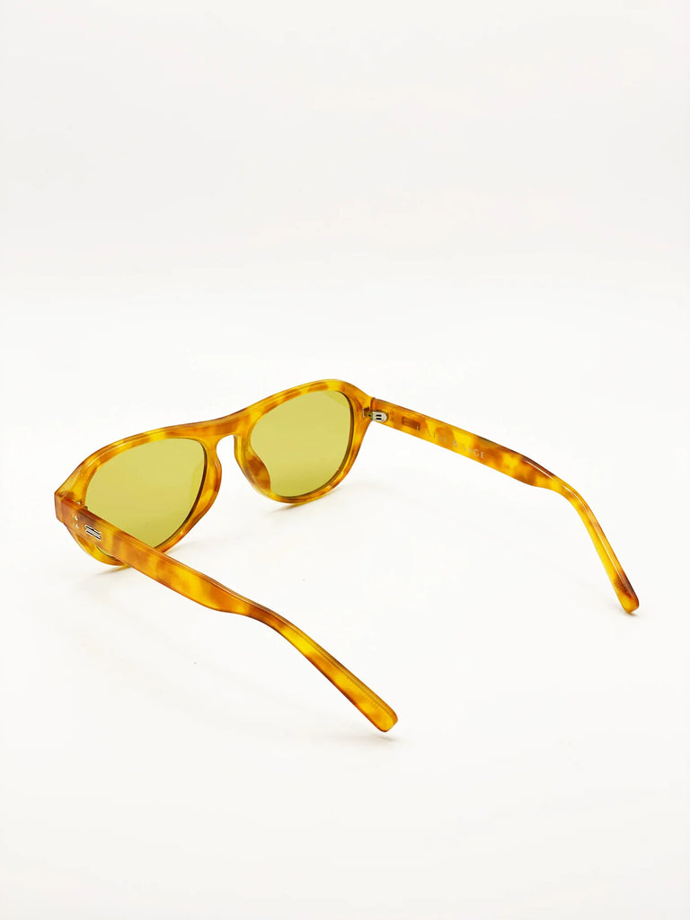 Blanc Round Frame Sunglasses in Vintage Tort