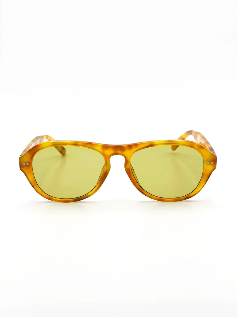 Blanc Round Frame Sunglasses in Vintage Tort