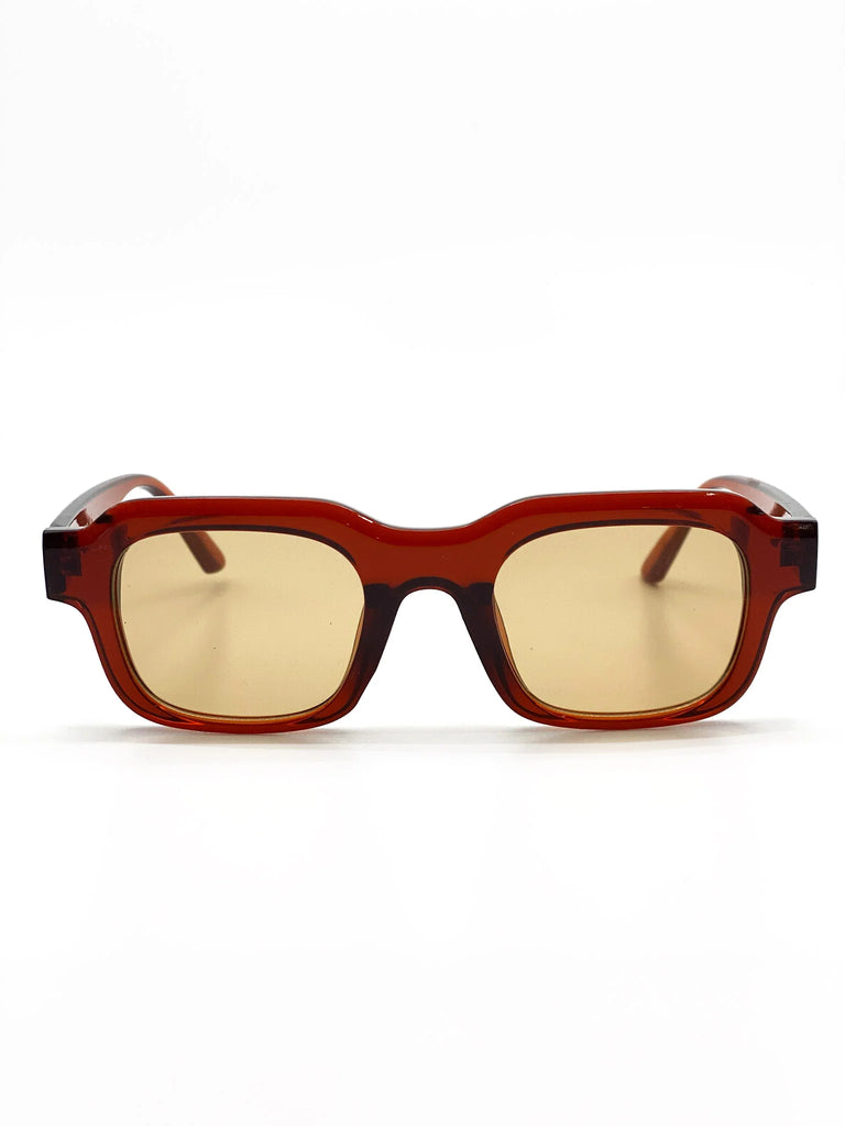 L&S Goutte Angular Sunglasses in Brown