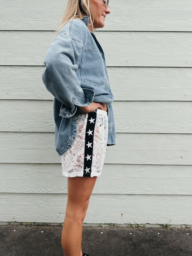 Lace Shorts - White