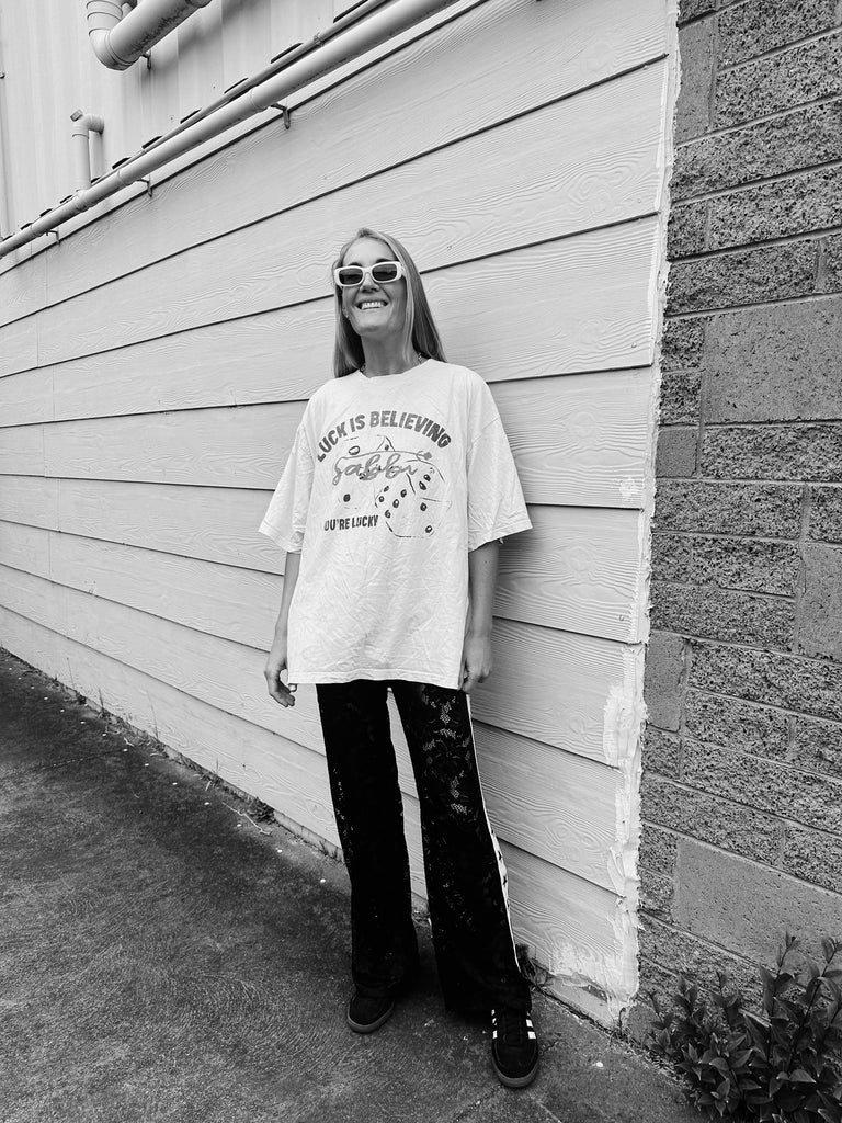 Lace Star Racer Pants - Black