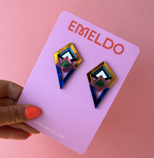 Azul Earrings // orange, blue, pink