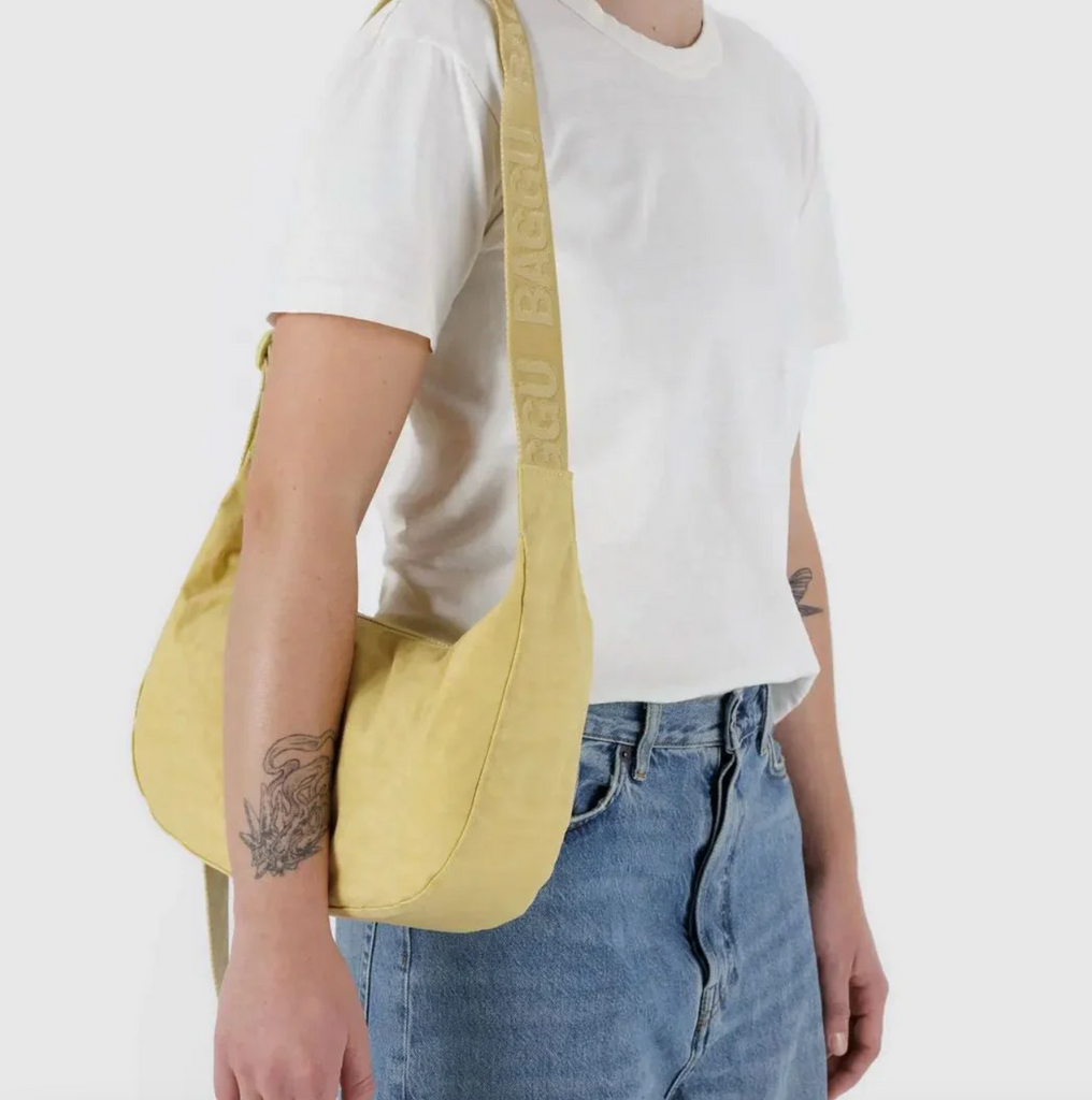 Medium Nylon Crescent Bag - Baggu - Butter Yellow