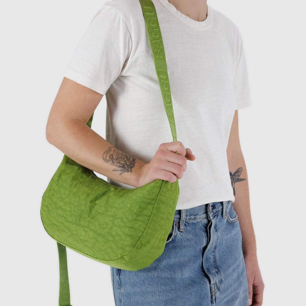 Medium Nylon Crescent Bag - Baggu - Green Juice