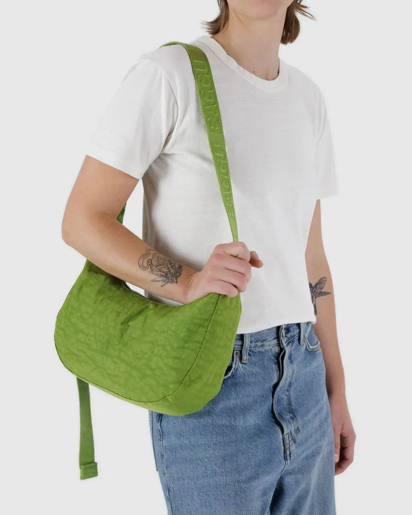 Medium Nylon Crescent Bag - Baggu - Green Juice