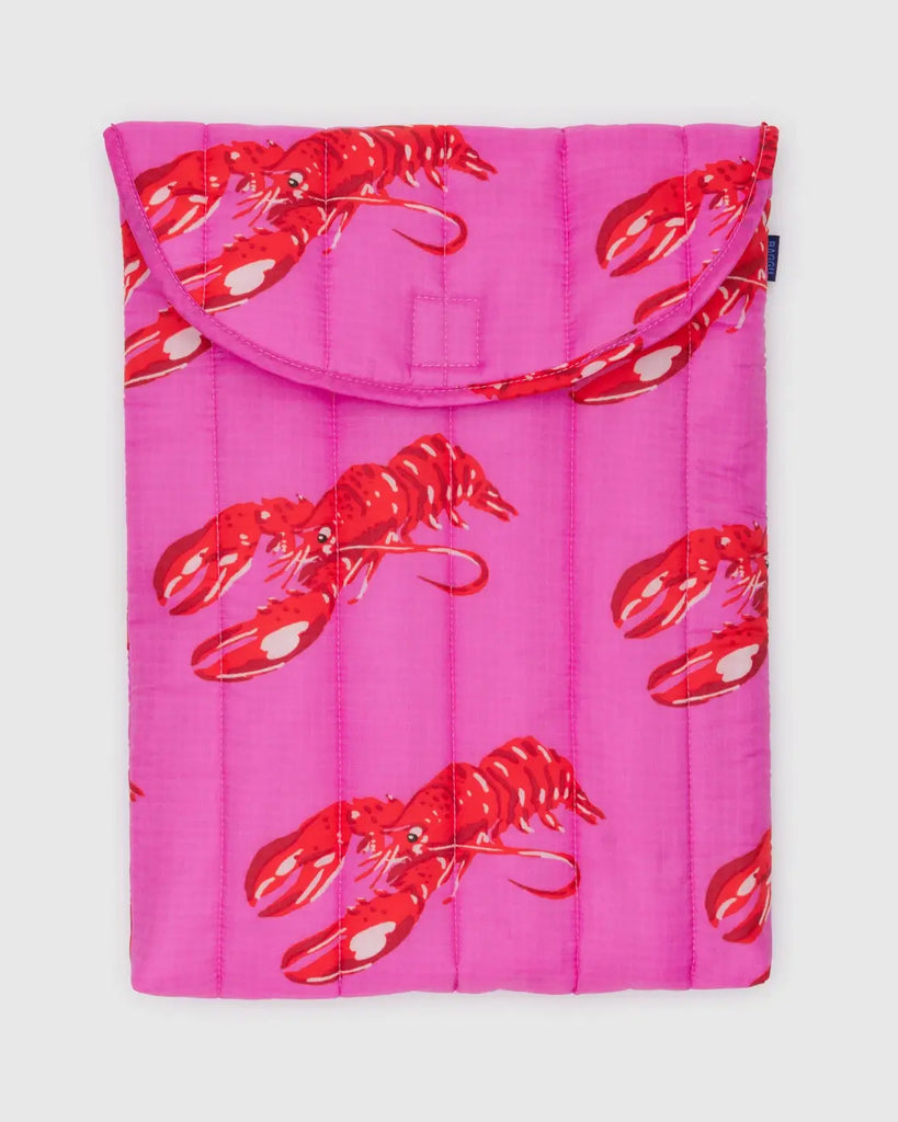 Baggu Puffy Laptop Sleeve 16" - Pink Lobster