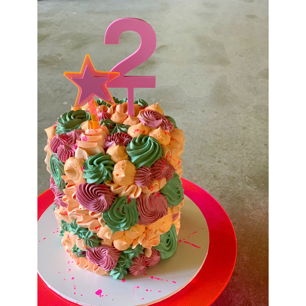 Pastel Lilac Number Cake Topper - 1,2,3,4, left