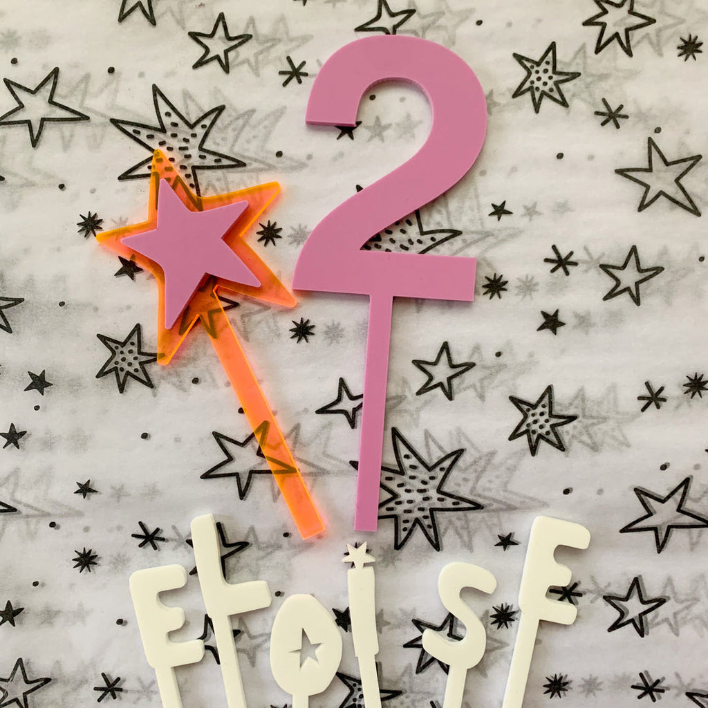 Pastel Lilac Number Cake Topper - 1,2,3,4, left