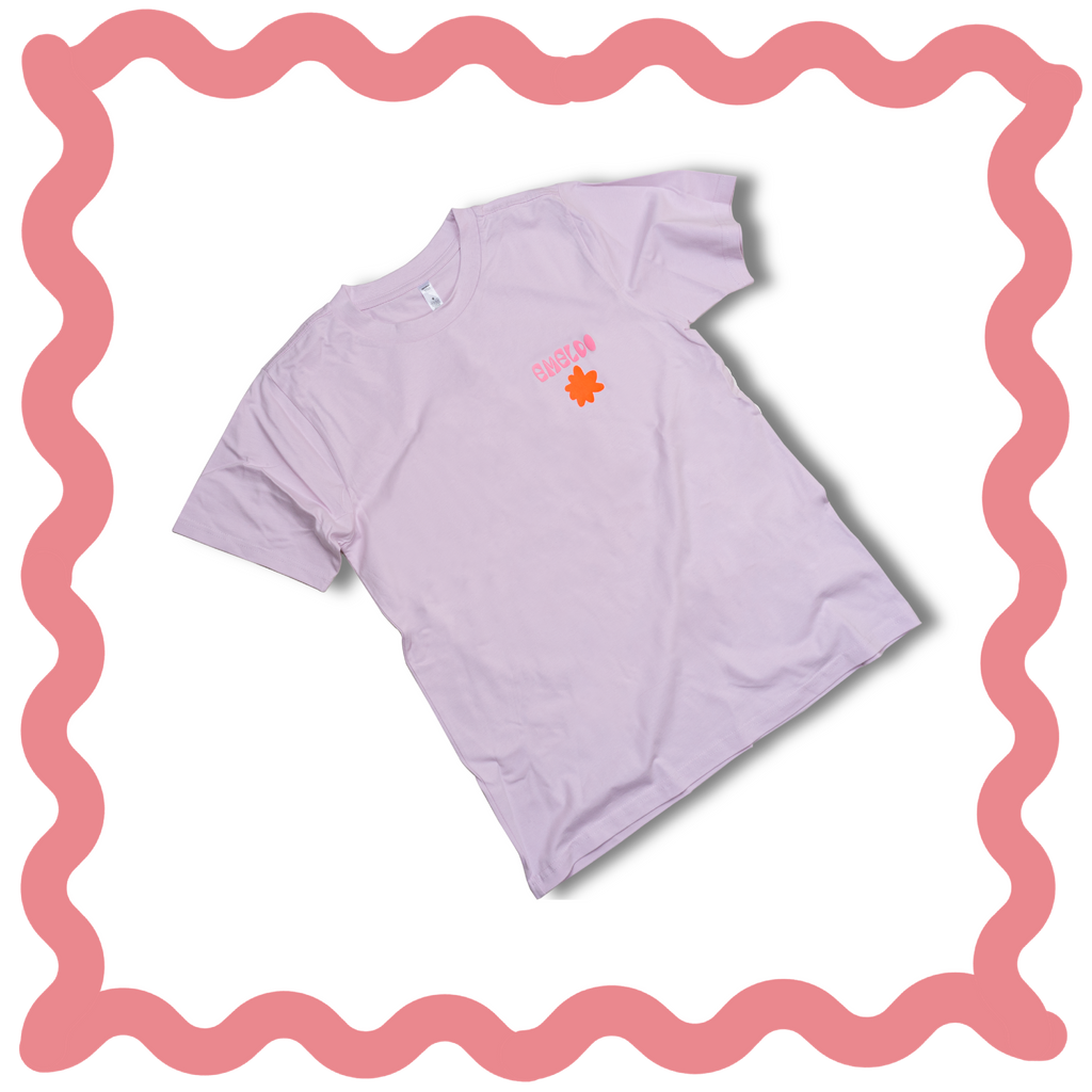 Emeldo T-Shirt // Orchid with Puff Logo // womens classic XS, S