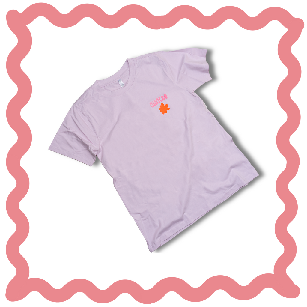Emeldo T-Shirt // Orchid with Puff Logo // womens classic XS, S, XL