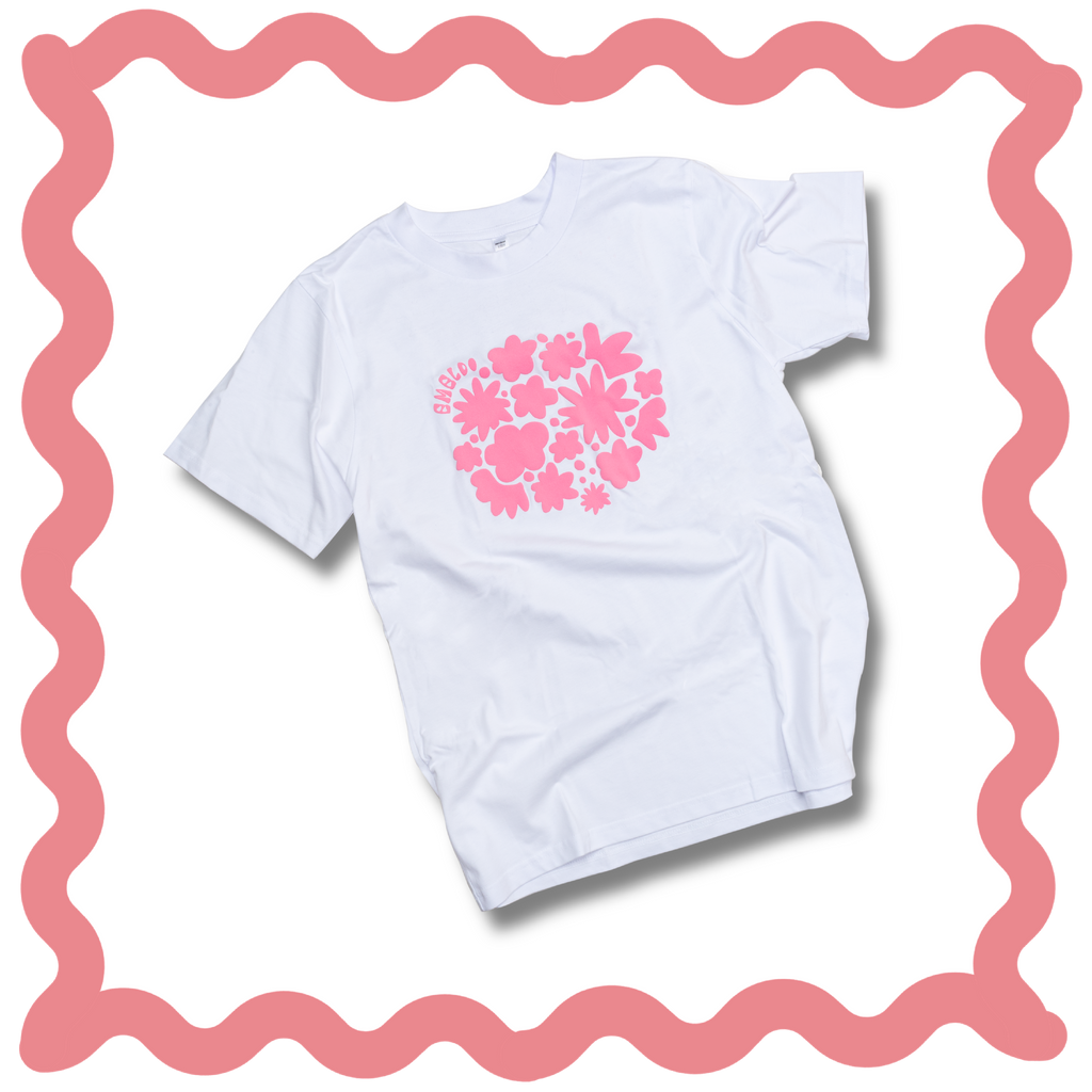 Emeldo T-Shirt // White Puff Pink // womens classic