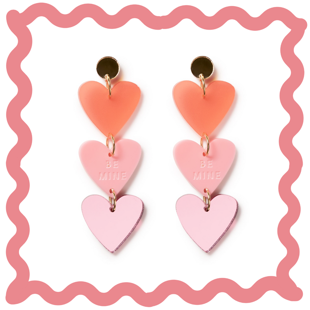 Be Mine Heart Dangles // Pinks + Red