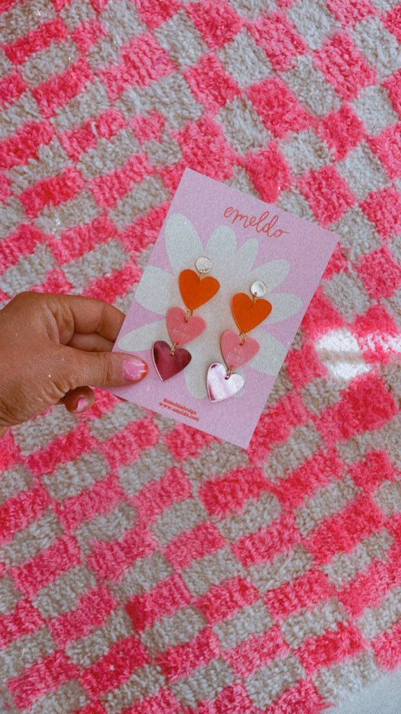 Be Mine Heart Dangles // Pinks + Red