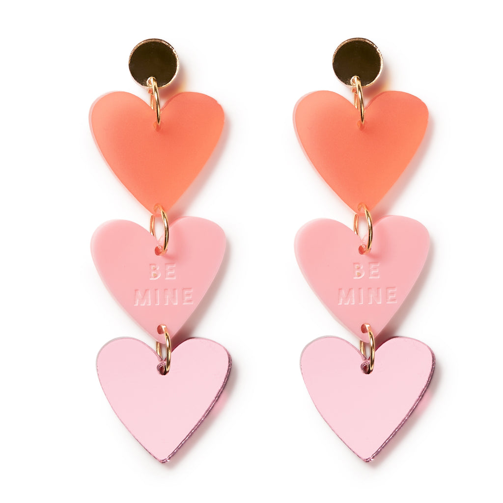 Be Mine Heart Dangles // Pinks + Red