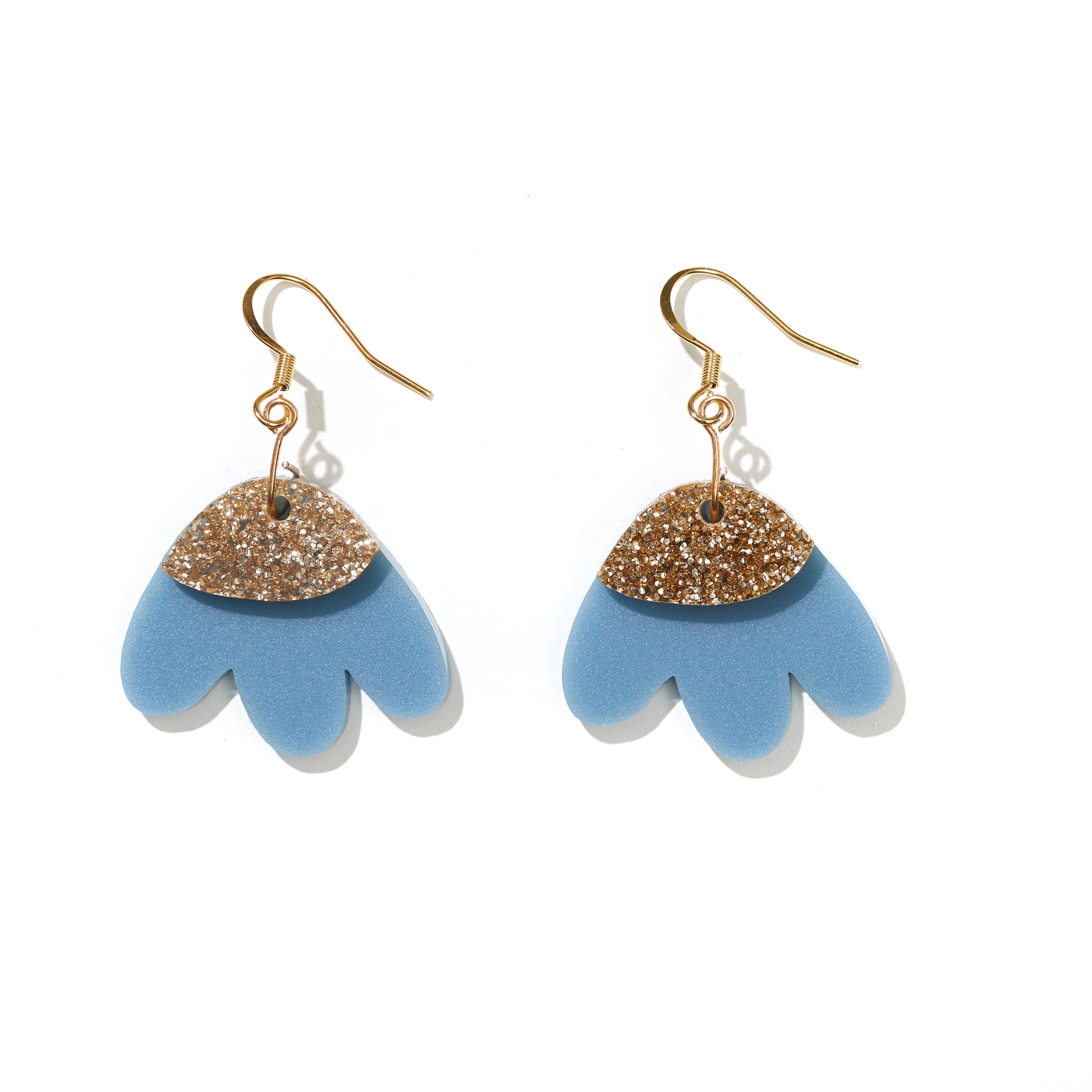 Bluestone earrings gold top