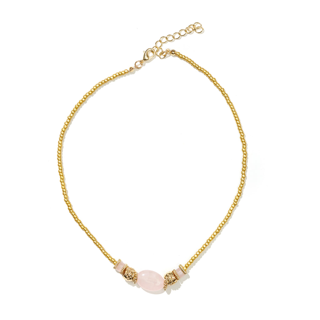 Summer Necklace // gold and pale pink