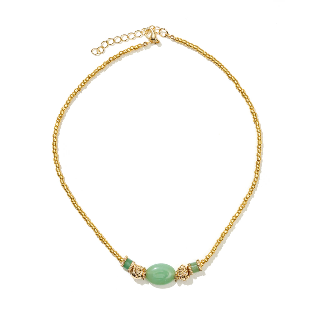 Summer Necklace // gold and green