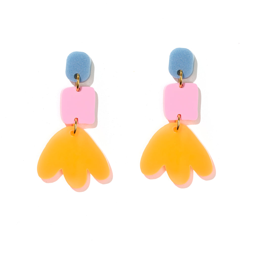 Jenna Earrings // Blue, Pink, Neon Orange