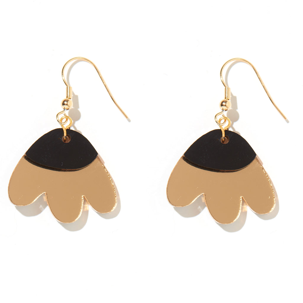 Elle Earrings // Gold + Black