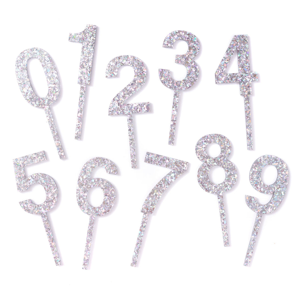 Holographic Glitter Number Cake Topper // 7 and 8 only