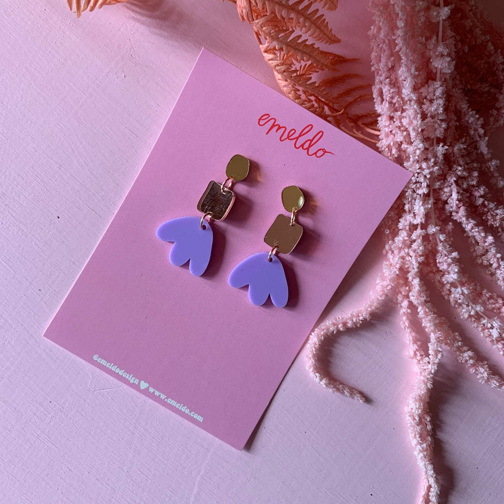 Jenna Earrings // Gold, Rose, Lavender