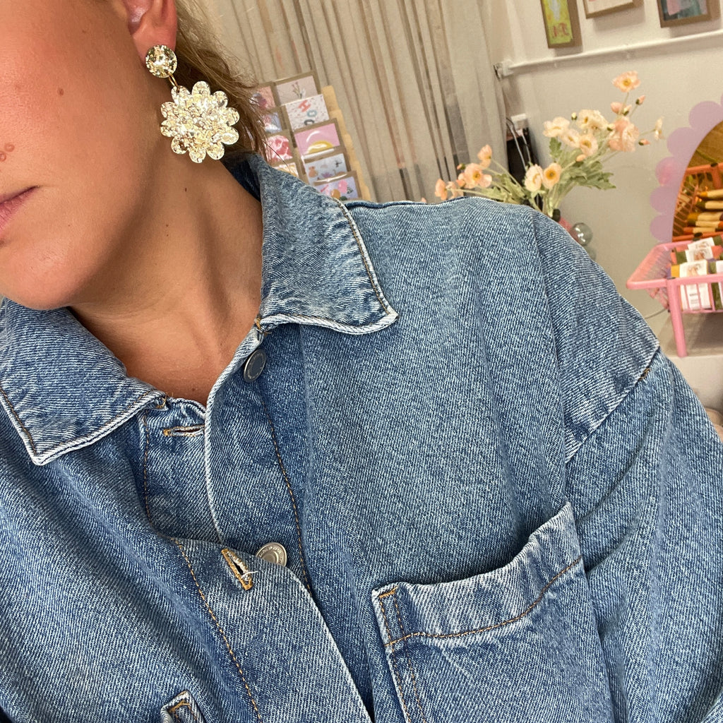 Blossom Earrings // Bright Gold Glitter is