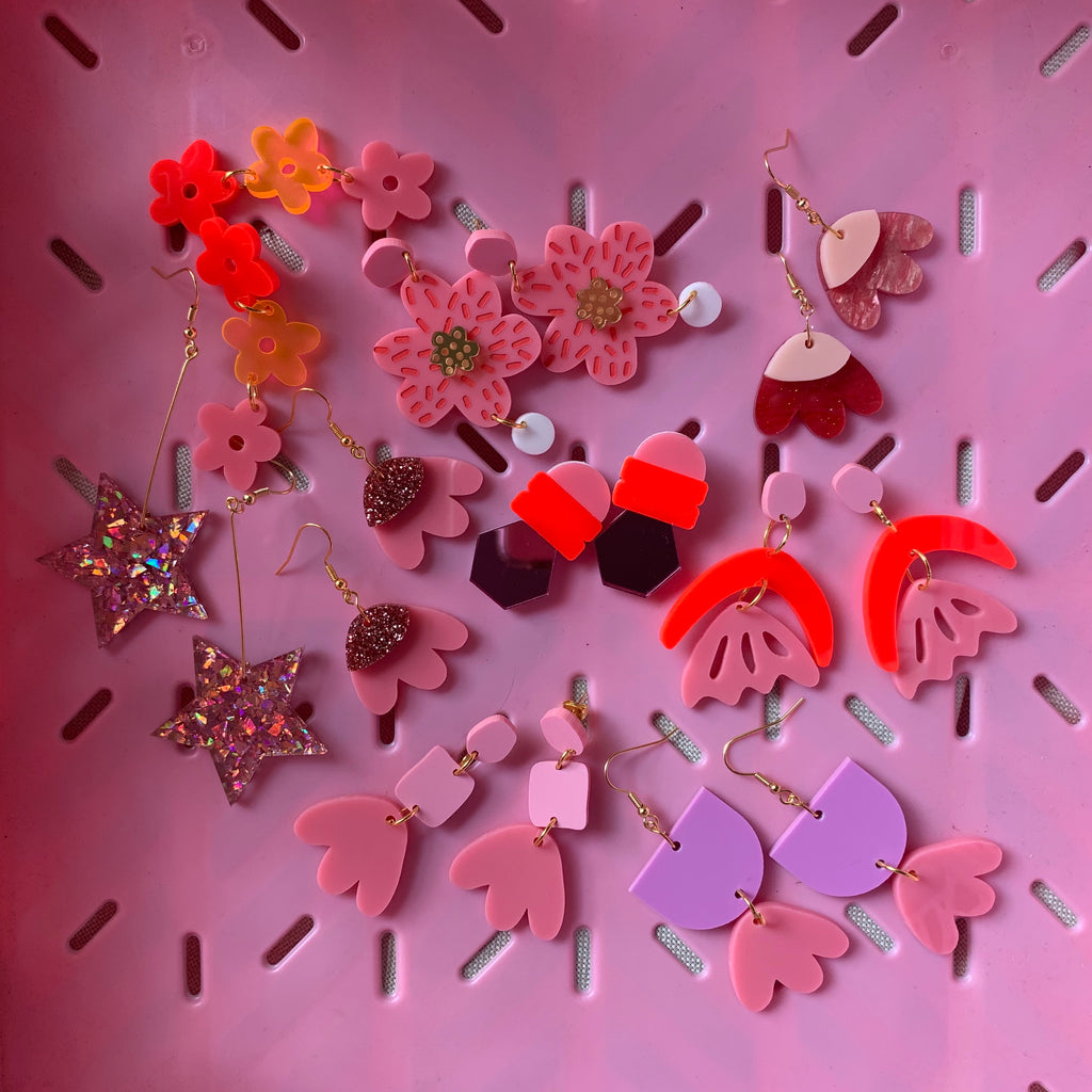 Arlie Earrings // Pink + Red