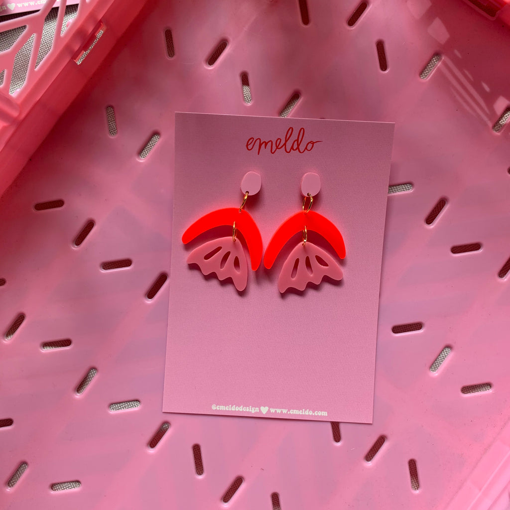 Arlie Earrings // Pink + Red