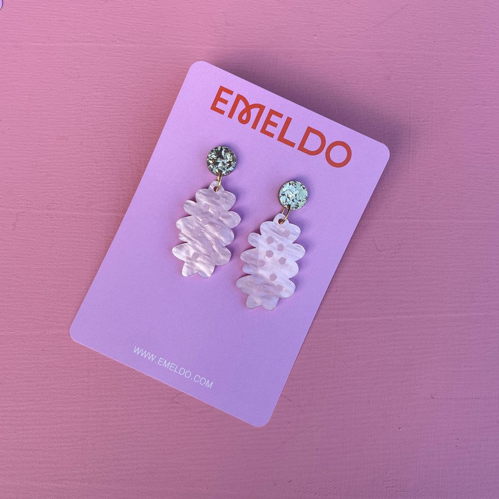 Barbara Earrings // Gold and Pale Pink