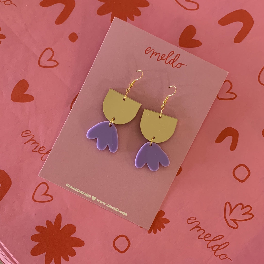 Bambi Earrings // Lavender + Gold