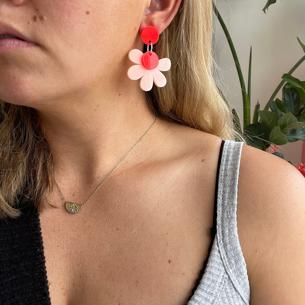Posey Earrings // Pink + Red