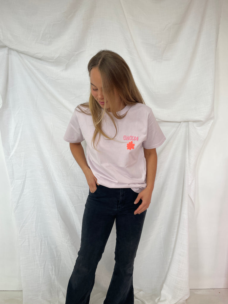 Emeldo T-Shirt // Orchid with Puff Logo // womens classic XS, S, XL