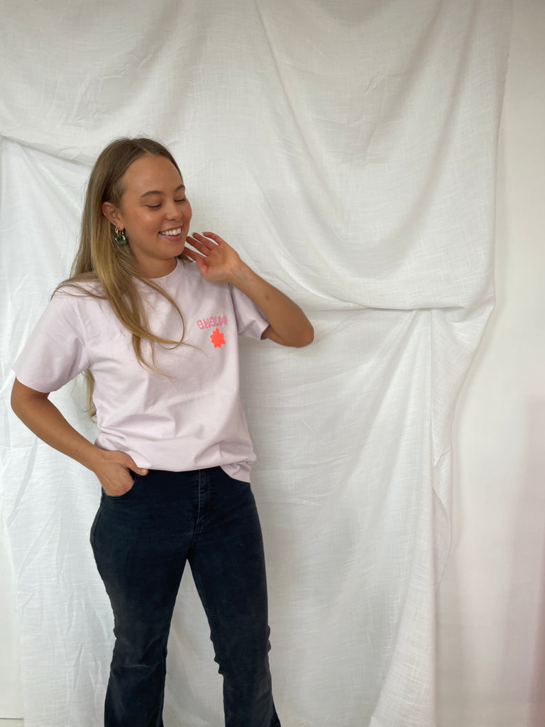 Emeldo T-Shirt // Orchid with Puff Logo // womens classic XS, S