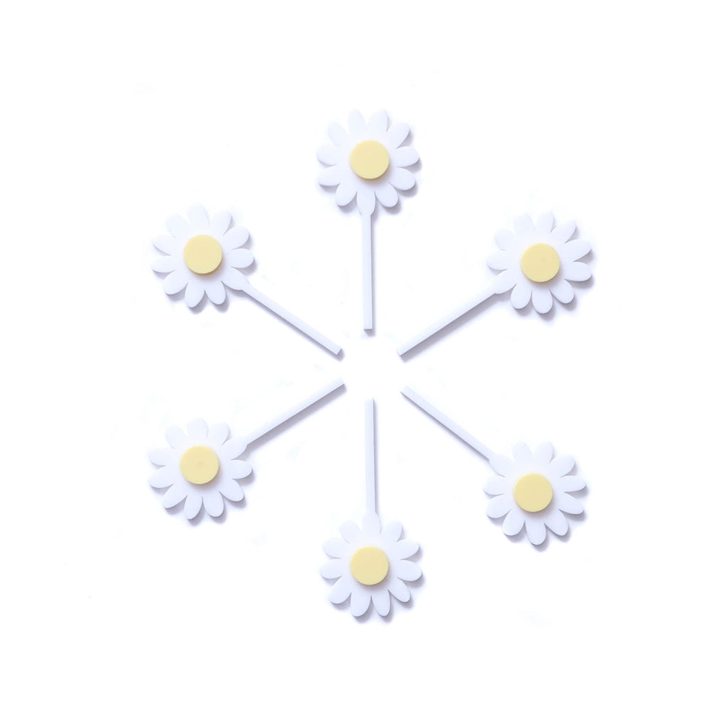 Daisy cupcake Toppers set of 6 // by Hello Kit Co