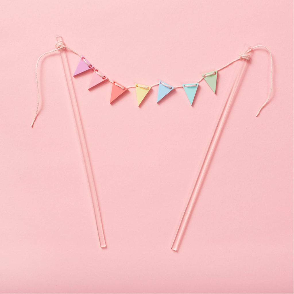 Bunting Cake Topper Pastels // by Hello Kit Co