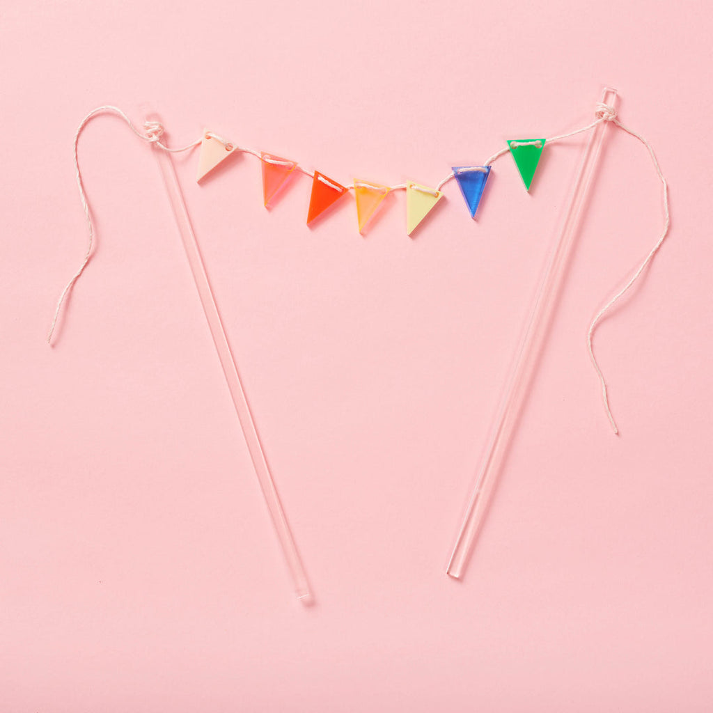 Bunting Cake Topper Rainbow // by Hello Kit Co