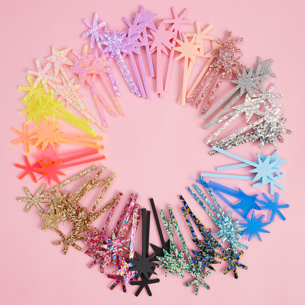 Star Sparkler Toppers - Set of 3 // pale pink