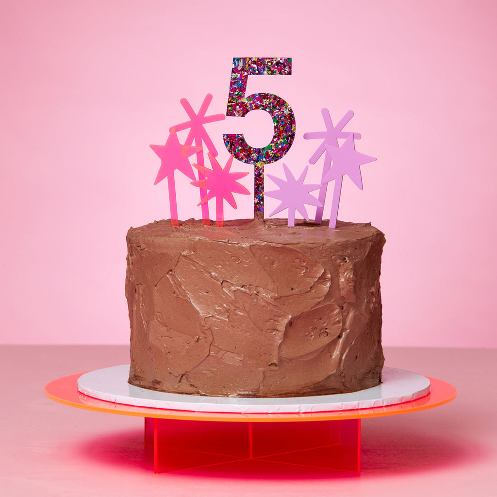 Multi Confetti Cake Topper Numbers- number 2 only