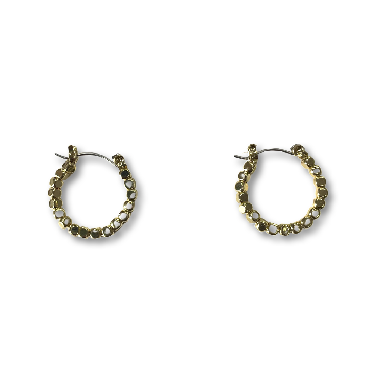 Gold Beaded Hoops