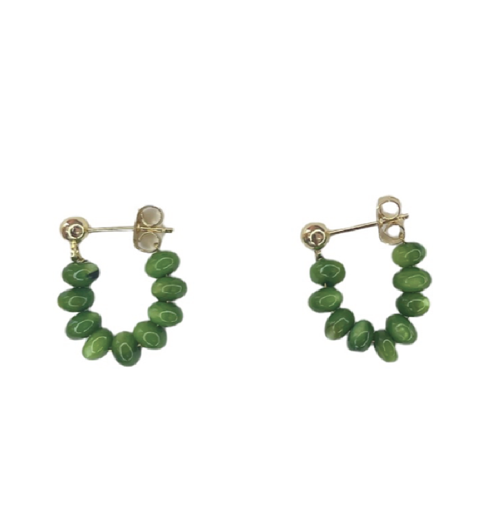 Willa Earrings // Green Beads