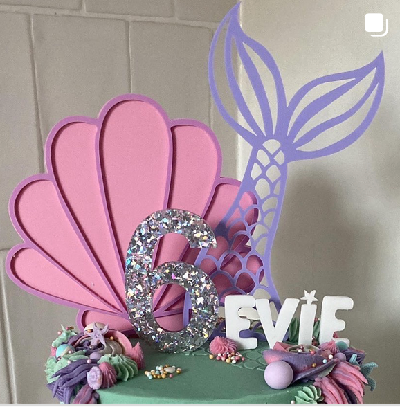Holographic Glitter Number Cake Topper // 7 and 8 only