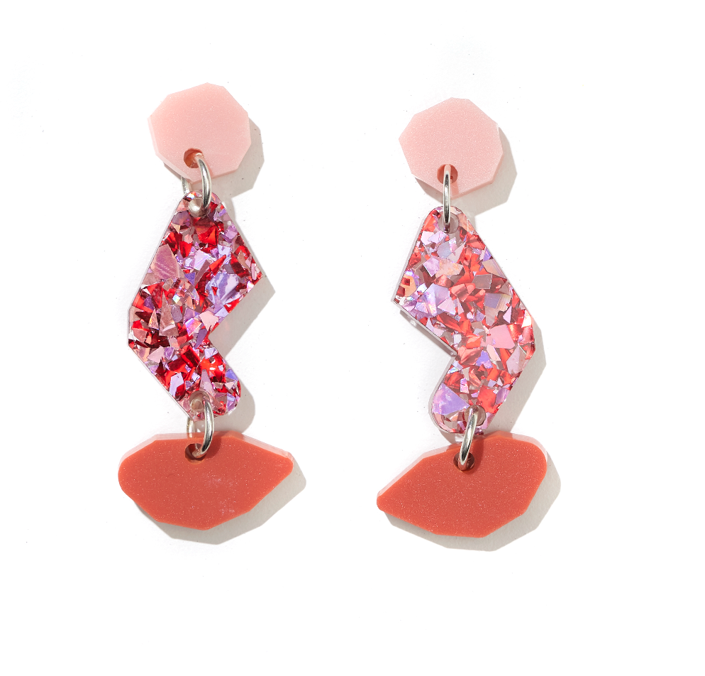 Winnie Earrings // pink and red