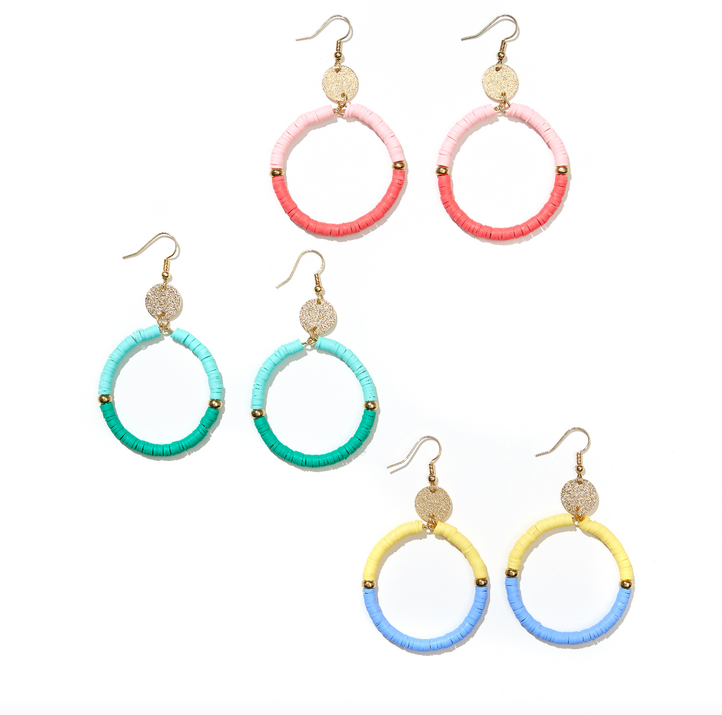 Beaded Circles on hooks // select colour of