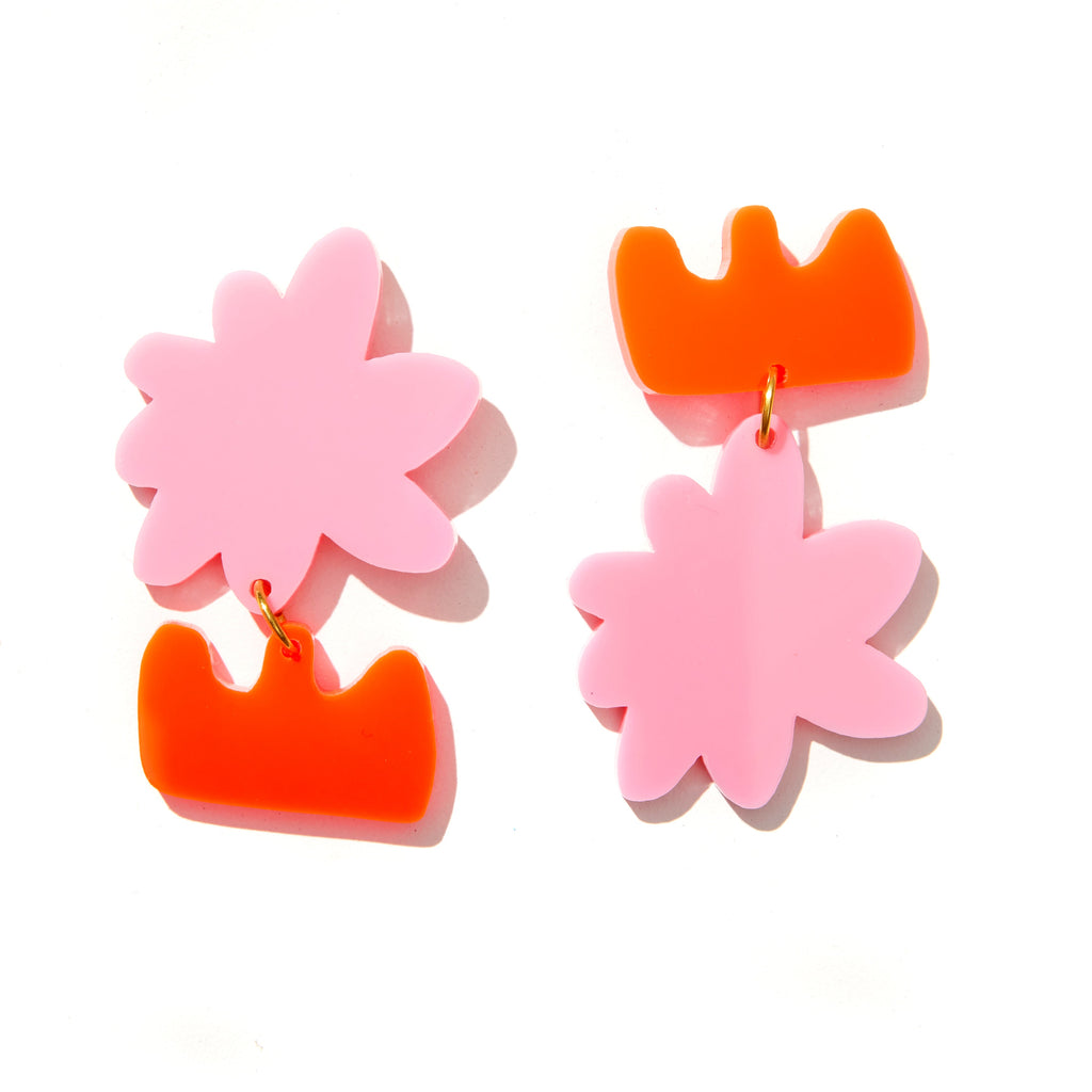 Allegra Earrings // Pink and Red