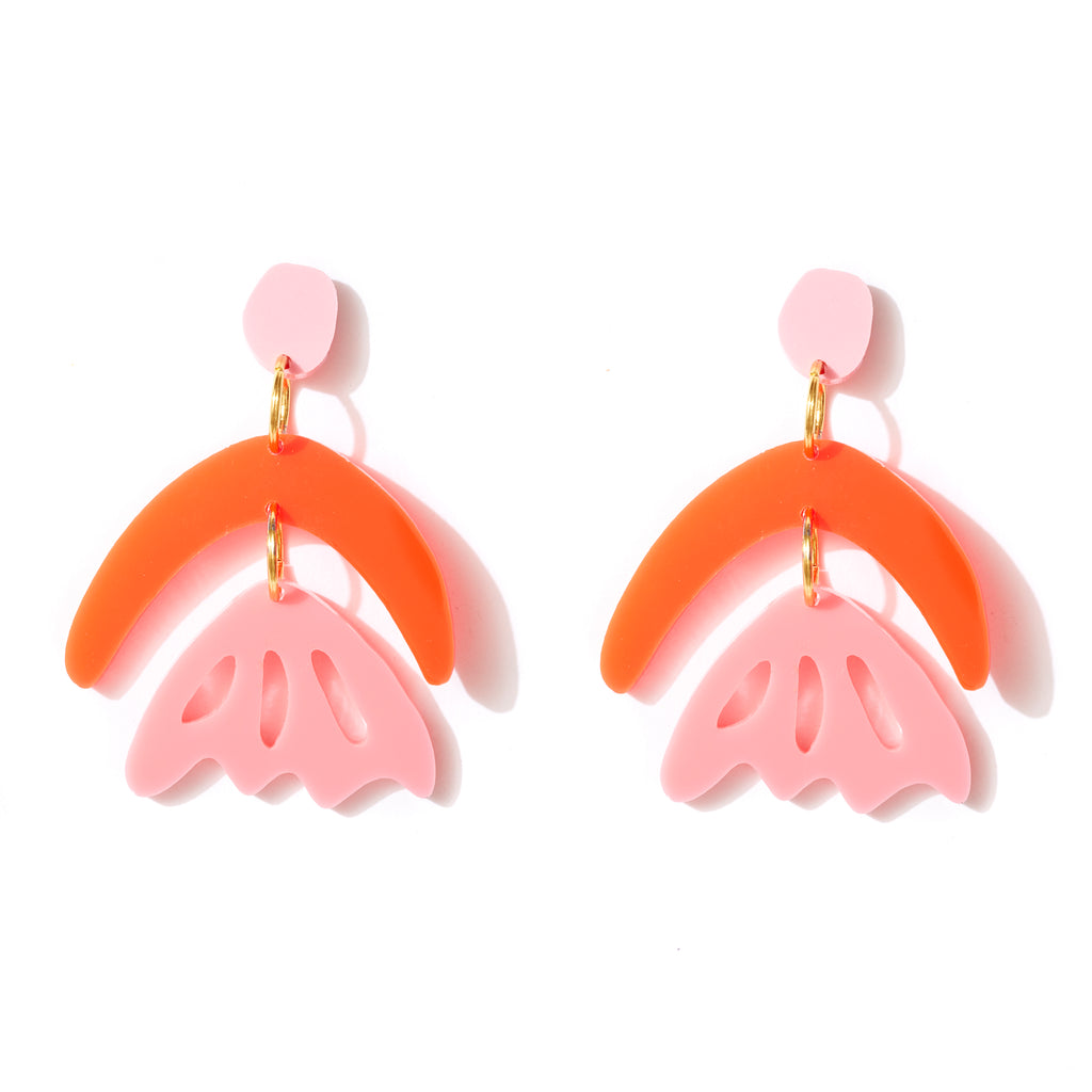 Arlie Earrings // Pink + Red