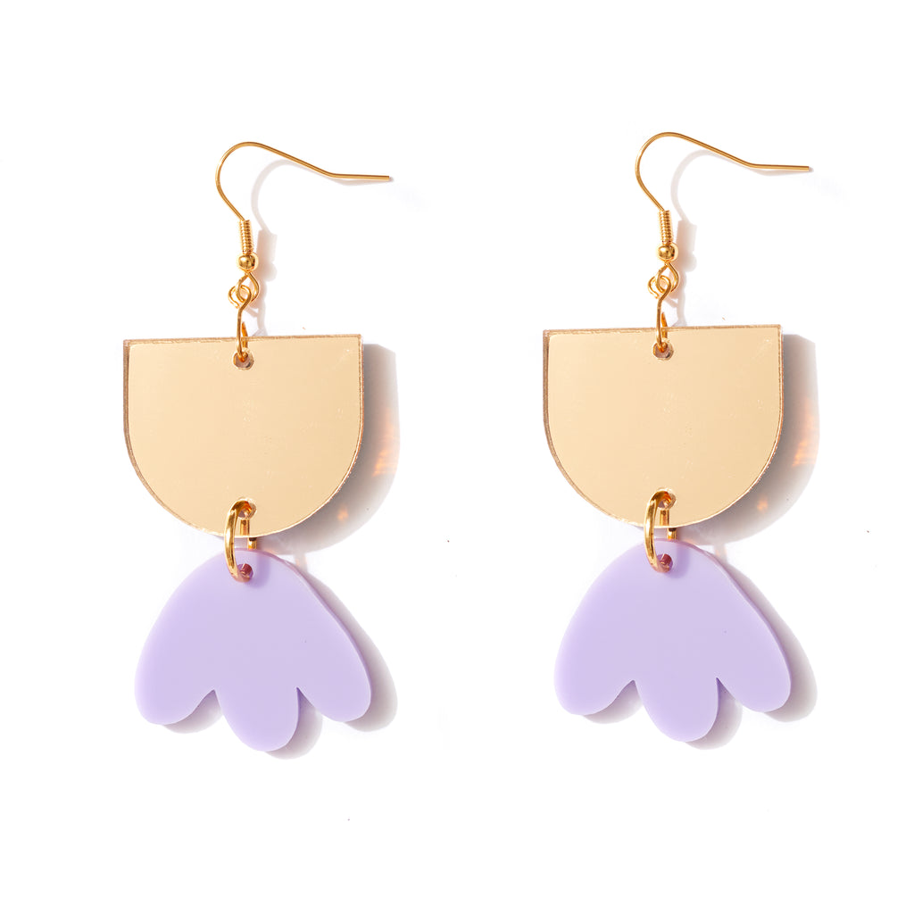 Bambi Earrings // Lavender + Gold